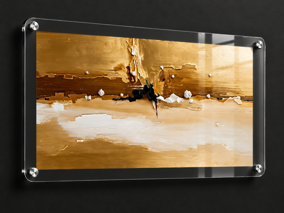 Acrylic: Golden Stones. Heartfelt Notes.